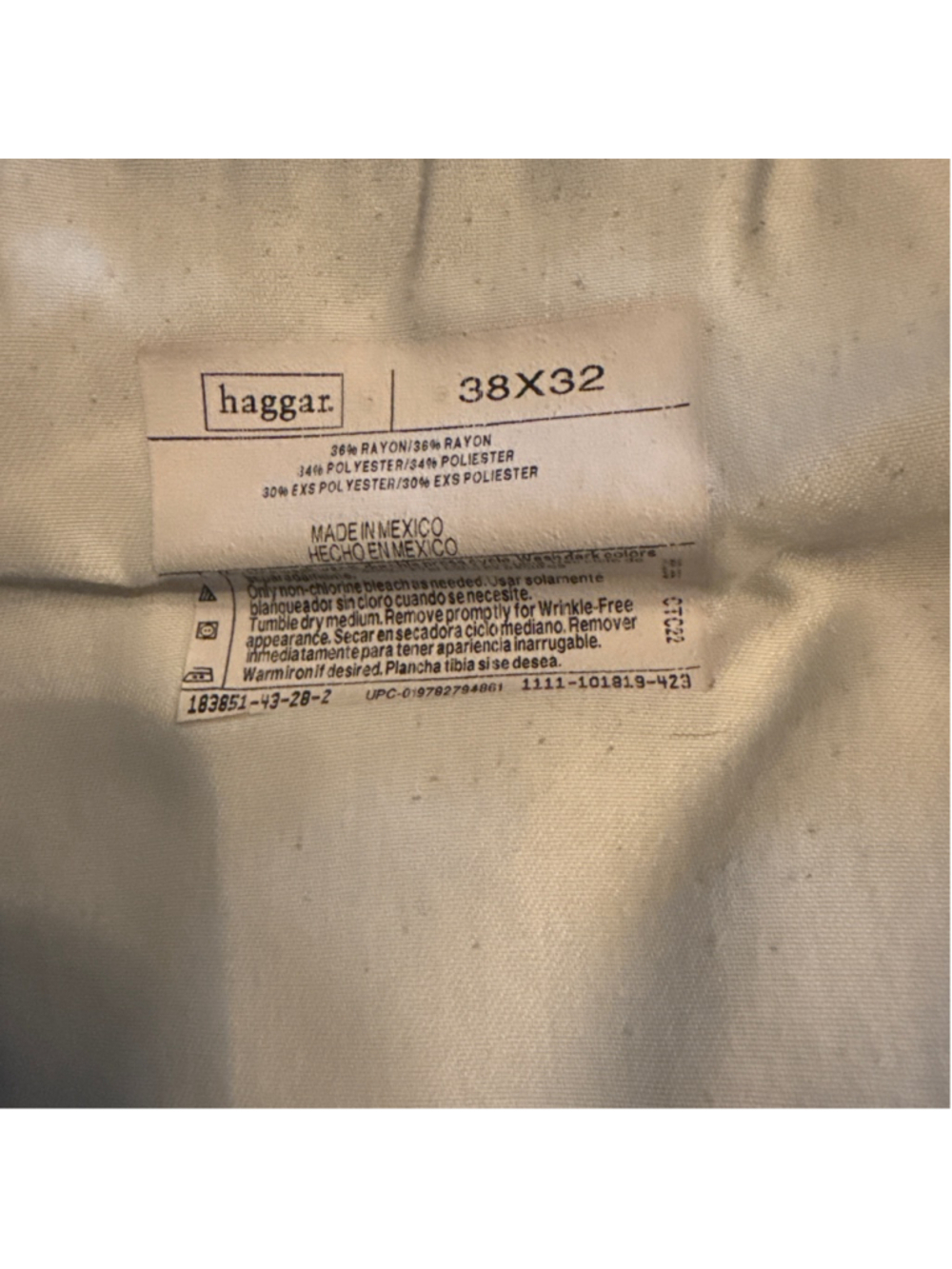 Men's Haggar Black Dress Pants Waist 38 - Picture 3 of 3